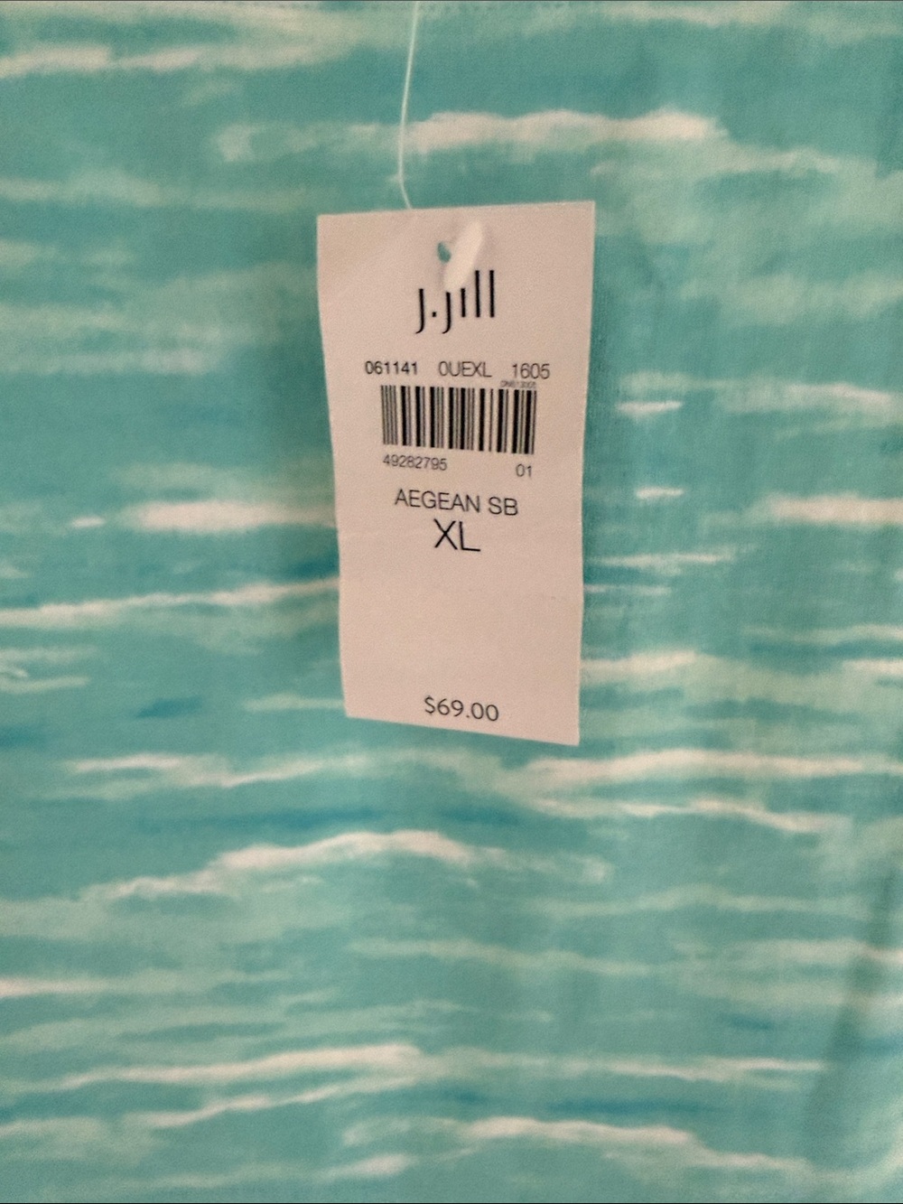 J. Jill Aegean Sea Blue and White Printed skirt - Picture 2 of 4
